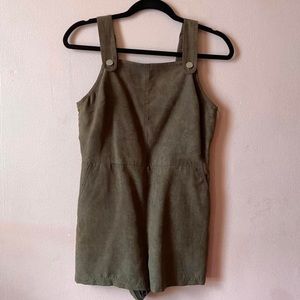 Topshop faux suede overall romper